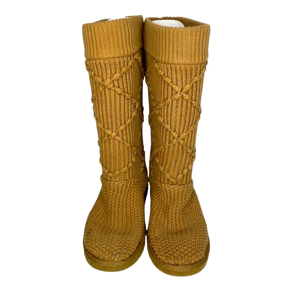 Women’s Brown UGG Argyle Knit Cardy Sweater Boot